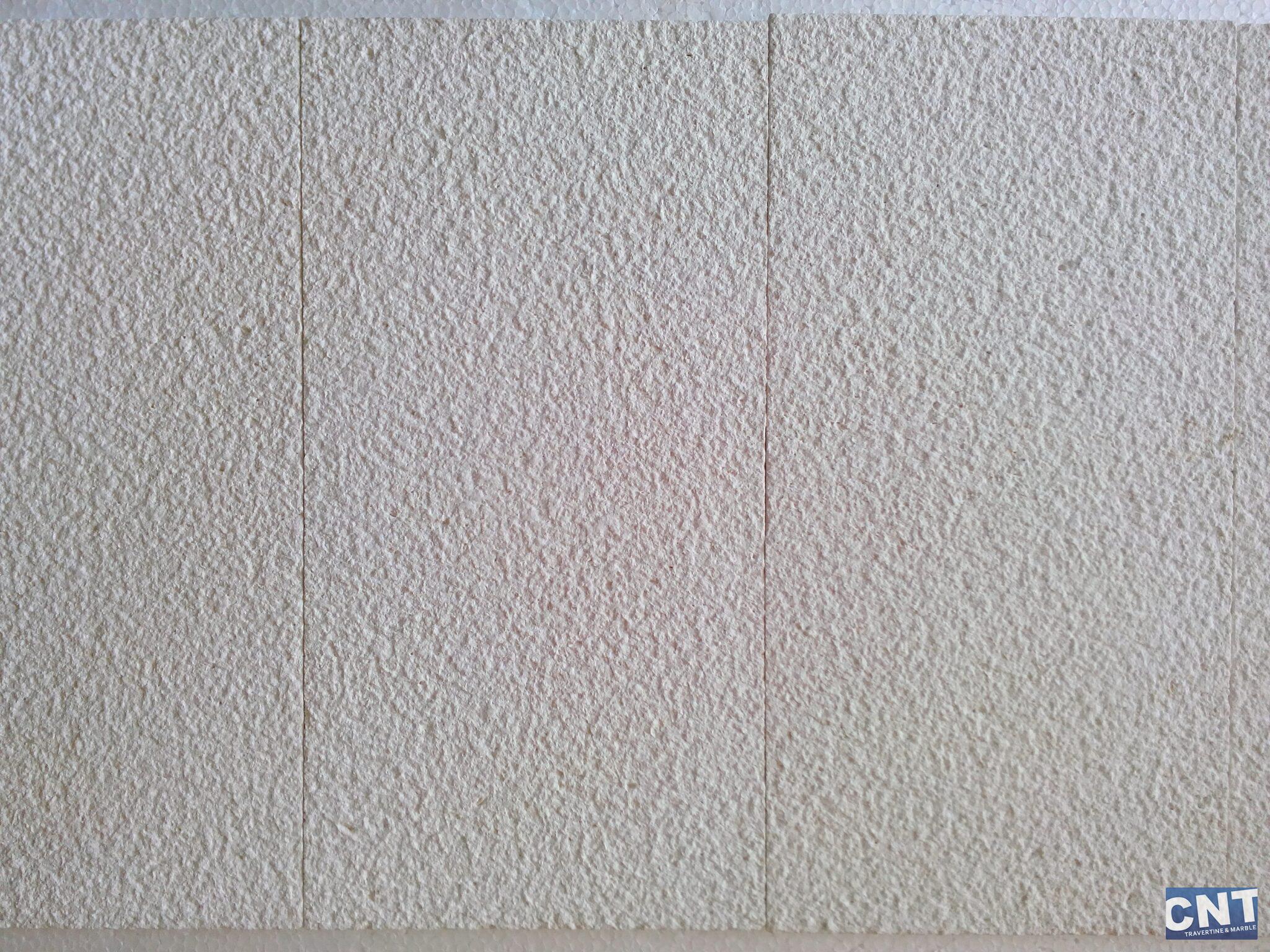 Bush Hammered White Limestone CNT Travertine Marble Stone