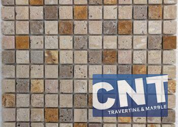 2.3x2.3x1 cm Mix Light Noche Yellow Tumbled Mosaic