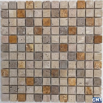 2.3x2.3x1 cm Mix Light Noche Yellow Tumbled Mosaic