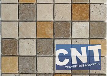 4.8x4.8x1 cm Mix Light Noche Yellow Tumbled Mosaic