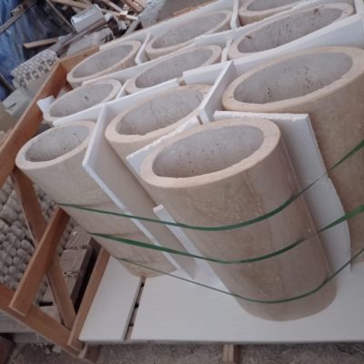 Travertine Cylinder Table Leg